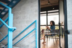 Woman student in classroom at college